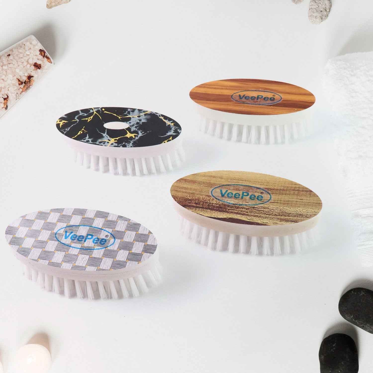 VeePee Oval Cloth Washing Brush Set (4 Pc)