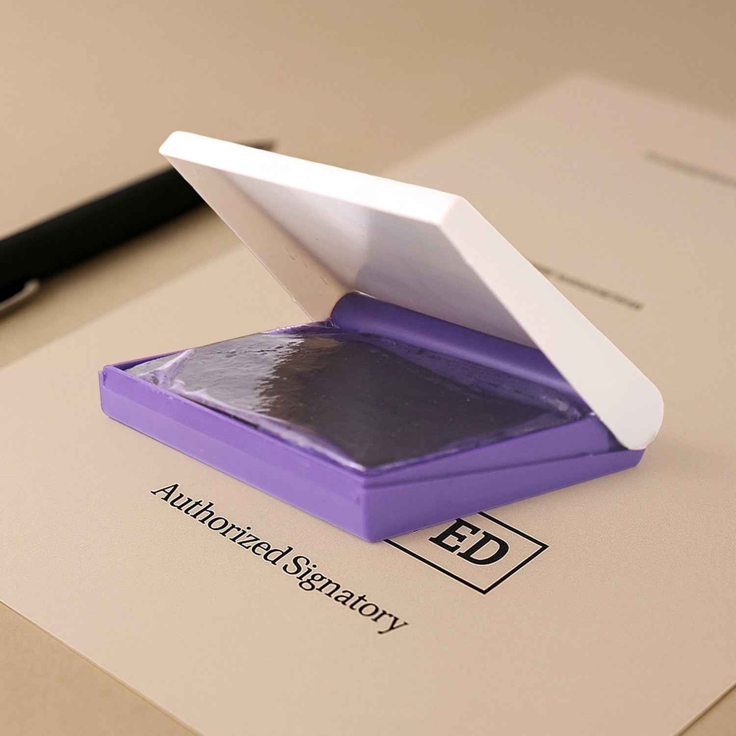 Yashu Plastic Stamp Pad Violet Ink, Quick-Dry Refillable Pad (1 Pc)