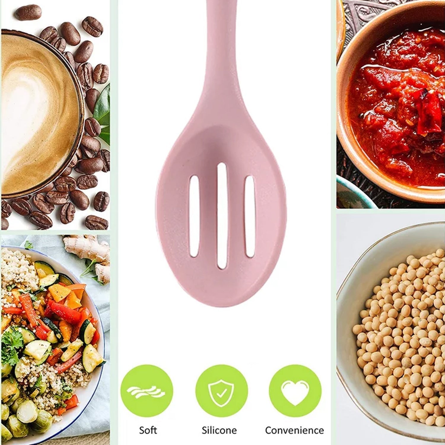 5903 SILICON NON-STICK HEAT RESISTANT KITCHEN TOOL COMBO PREMIUM SILICON ITEMS 7PC ITEM COMBO Travel Sahayak