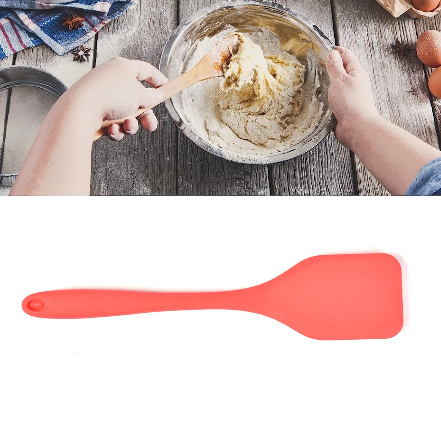 5430 Silicone Spatula Spoon, High Heat Resistant to 480°F, Hygienic One Piece Design, Large Non Stick Cooking Utensil (30cm) Travel Sahayak