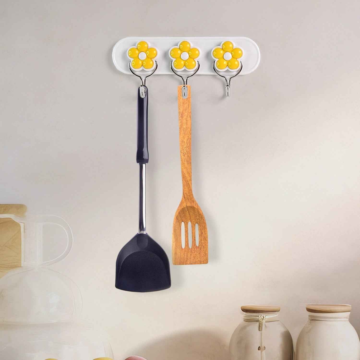 Multipurpose Strong & Hook Self-Adhesive hooks for wall Heavy Plastic Hook  (1 Pc)
