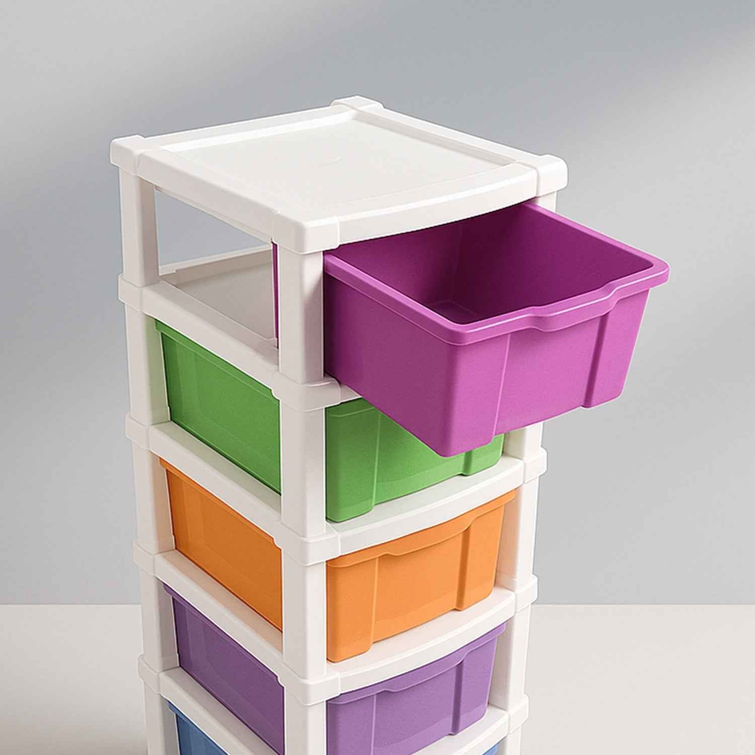 6-Layer Multi-Colored Plastic Storage Drawer Cabinet