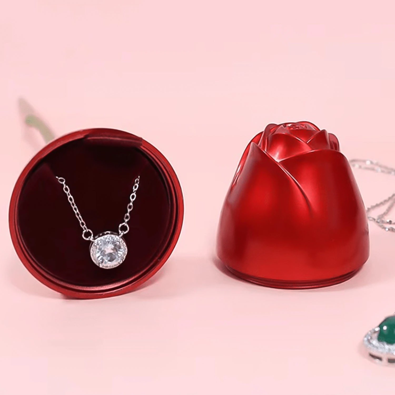 Metal Red Rose Couple Jewelry Box-Fancy Jewelry Box (1 Pc) travel sahayak