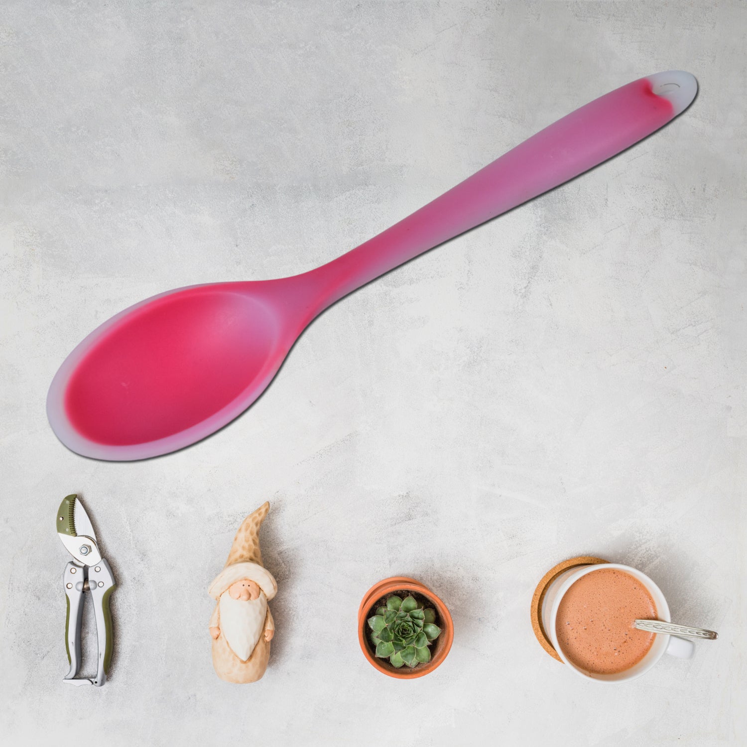 5438 Silicone Dinner Spoon Table Spoon Dessert Spoon Utensils for Kitchen Restaurant (27cm) Travel Sahayak