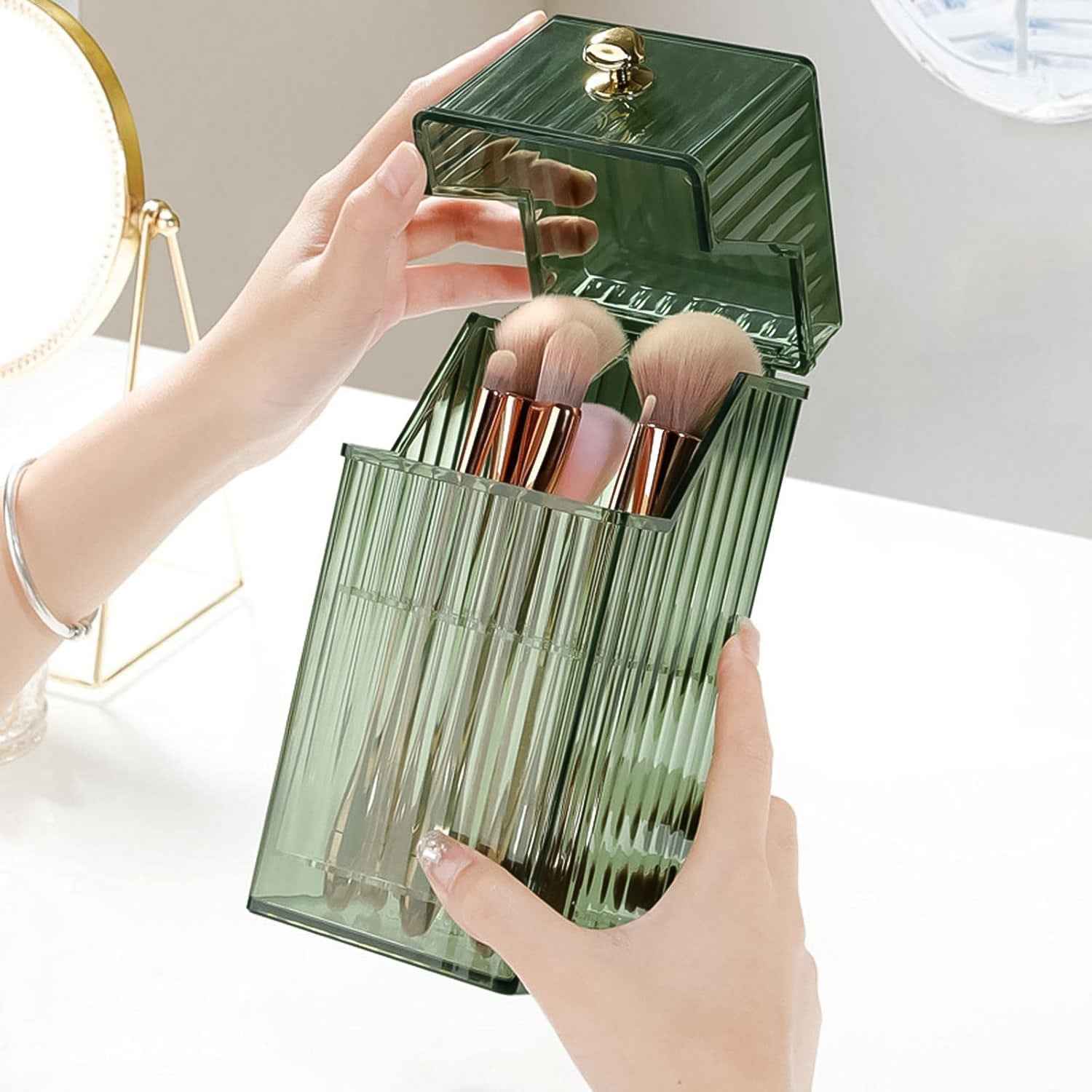 Square Plastic Storage Box with Flip Lid (1 Pc)