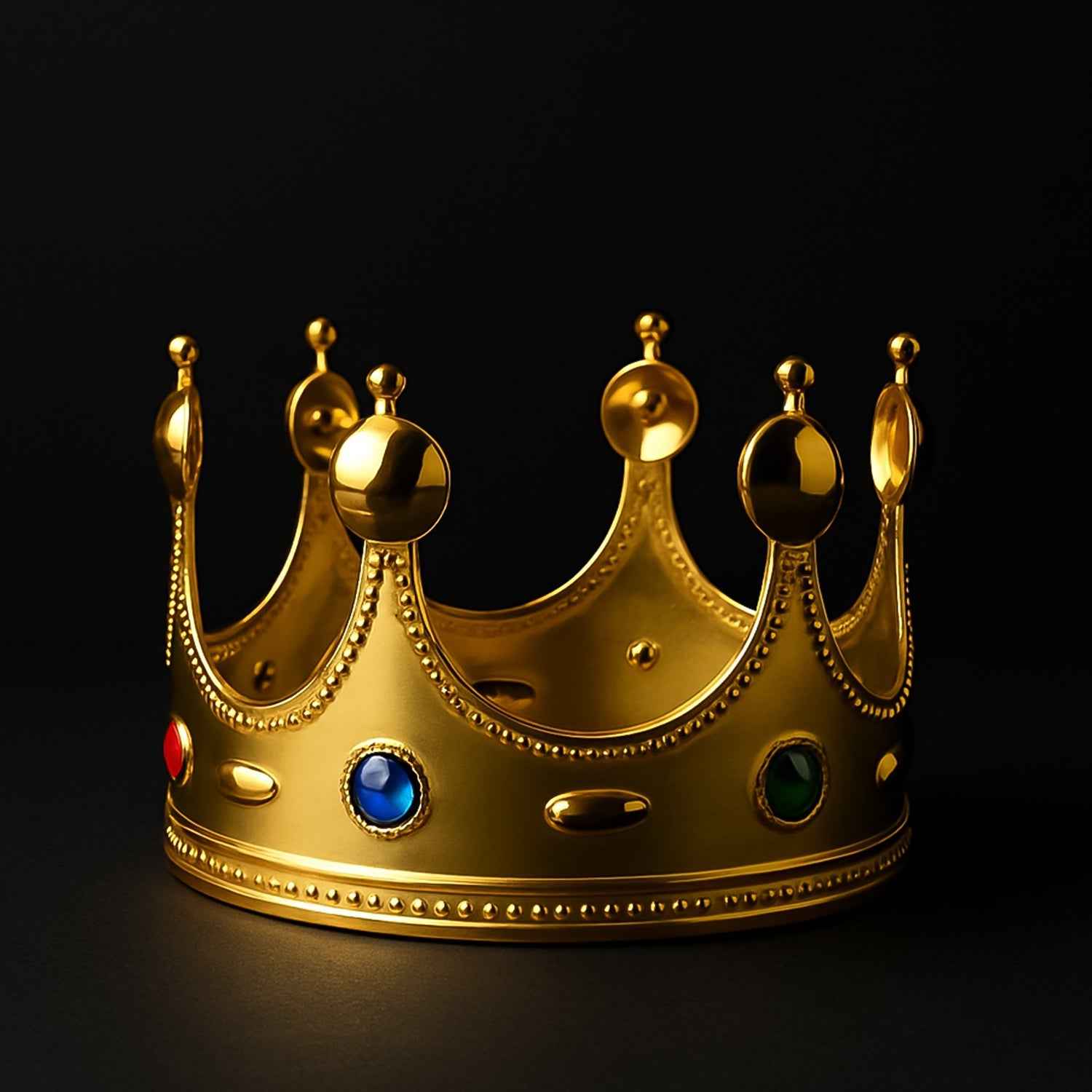 Royal Crown with Colored Gems (1 Pc / Golden & Silver)