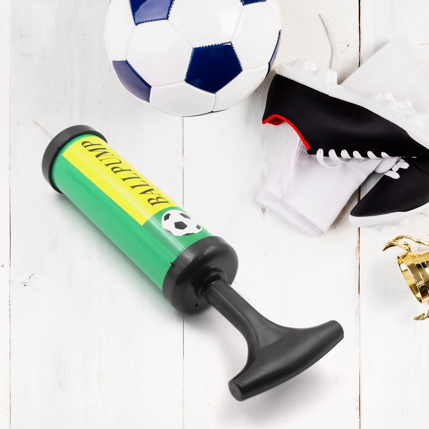 Inflator Air Ball Pump Soft Bouncing Ball Development Kids Toy, Sports Plastic Pump for Soccer, Basketball, Football, Volleyball Ball (17 Cm) Variety Bazaar