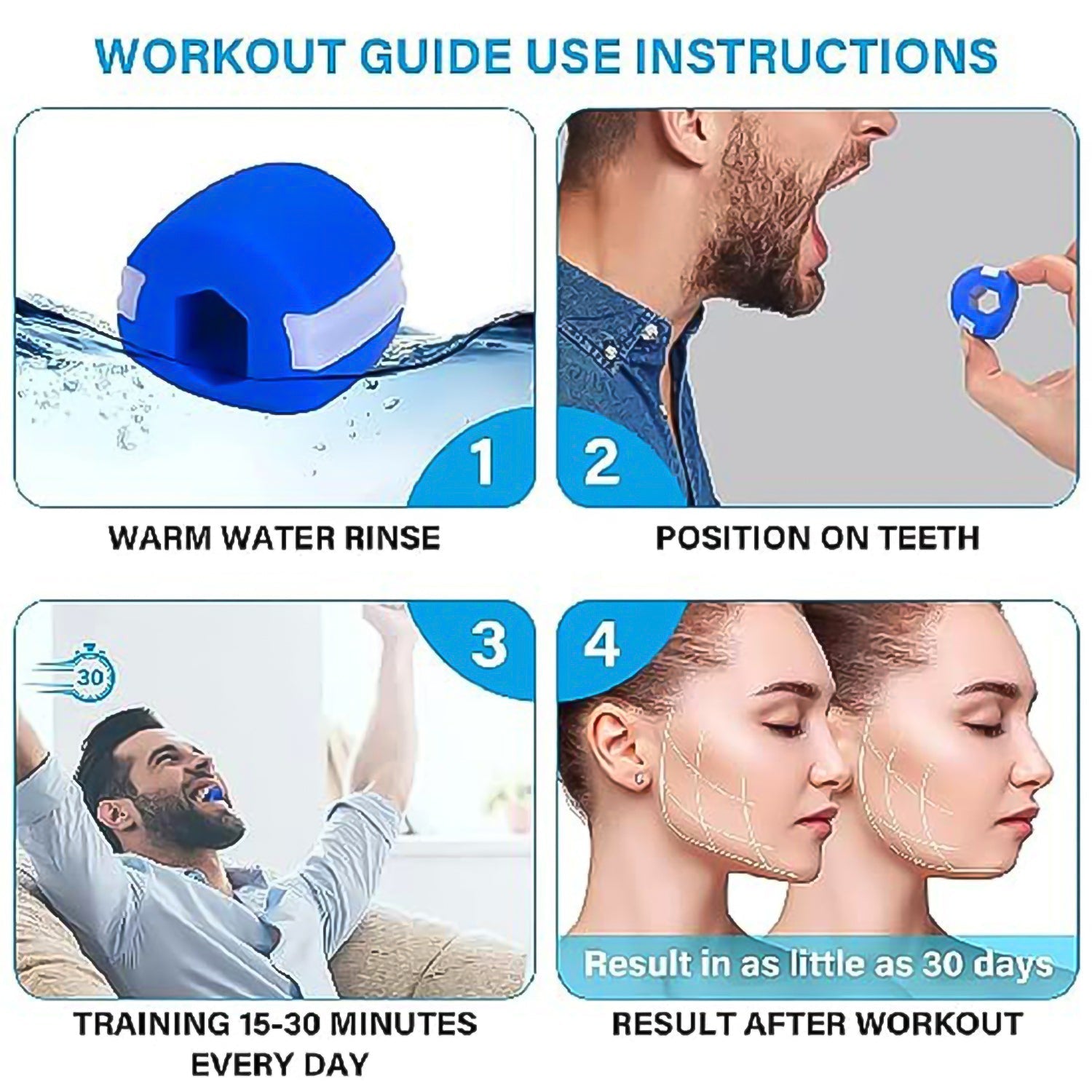 Blue Mouth Exerciser Used To Gain Sharp And Chiselled Mouth Easily And Fast (1 Pc) Variety Bazaar