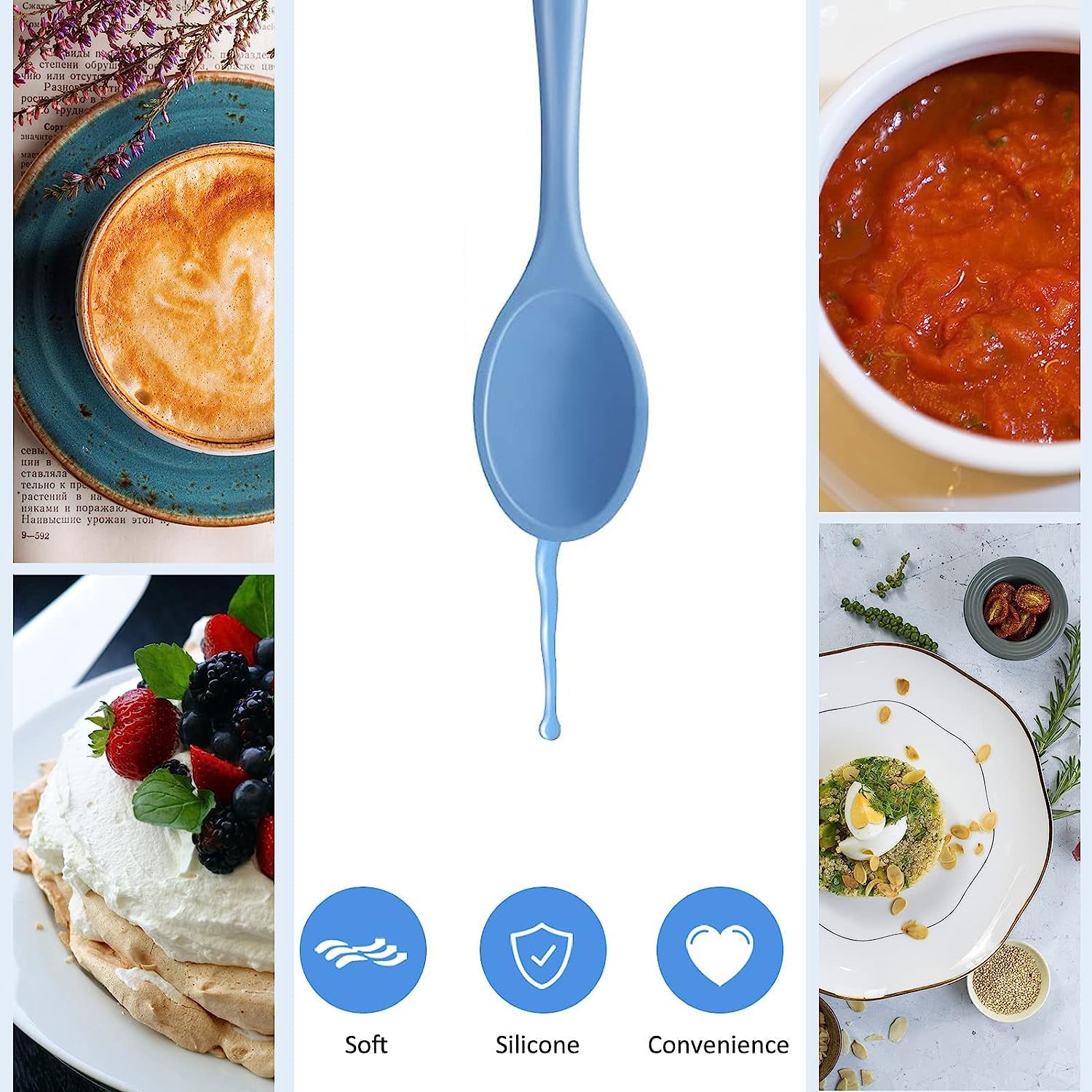 5461 Creative Silicone Small Spoon Scoop Kitchen Utensils Tool Flatware (28cm) Travel Sahayak