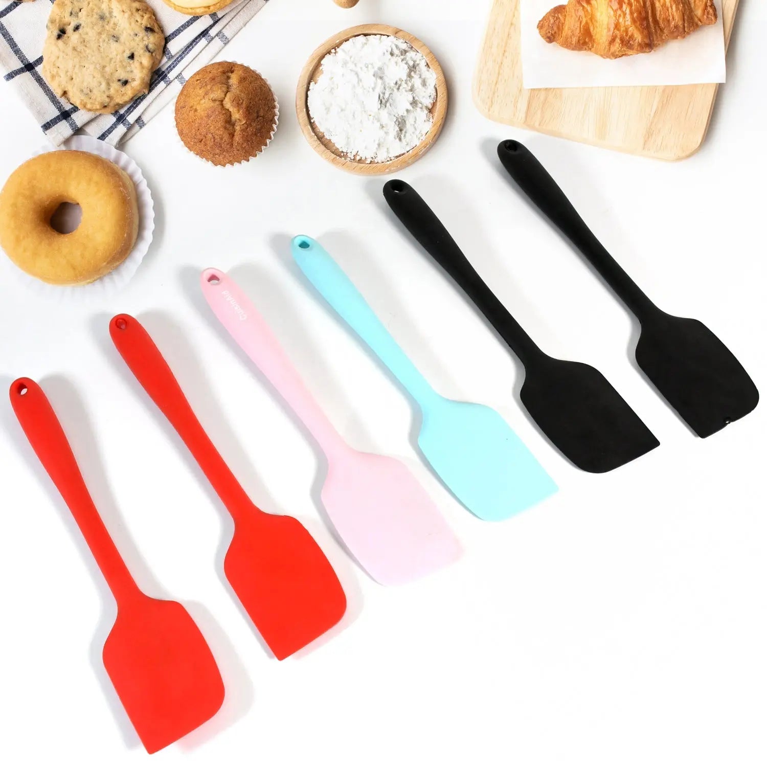 Multipurpose Silicone Spoon, Silicone Basting Spoon Non-Stick Kitchen Utensils Household Gadgets Heat-Resistant Non Stick Spoons Kitchen Cookware Items For Cooking and Baking (6 Pcs Set) - varietybazaar.co.in