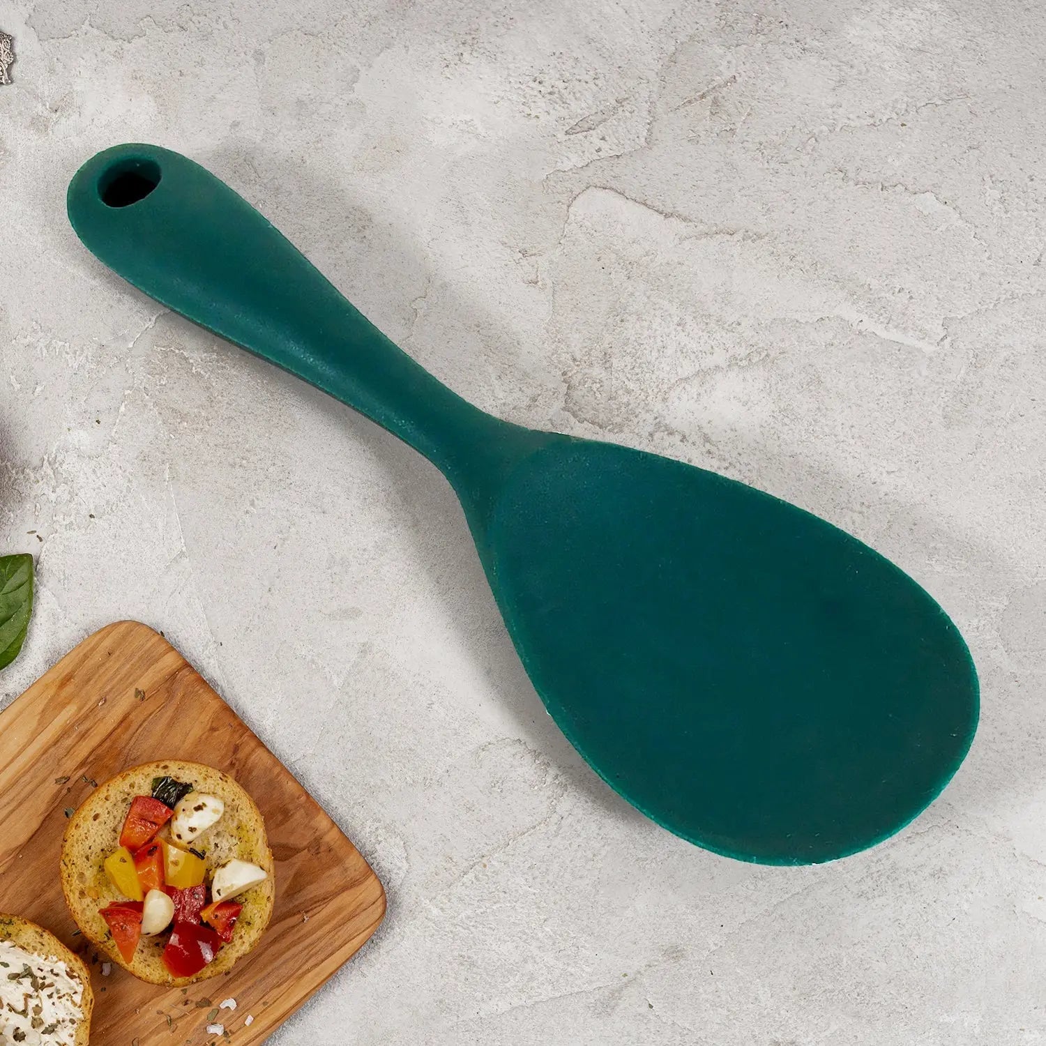 5620 Silicone Rice Paddle Spoon Non Stick Rice Spoon Heat-Resistant Kitchen Rice Spoon with Hanging Hole Perfect for Rice Mashed Potato (6 pcs set / 22 cm) - varietybazaar.co.in
