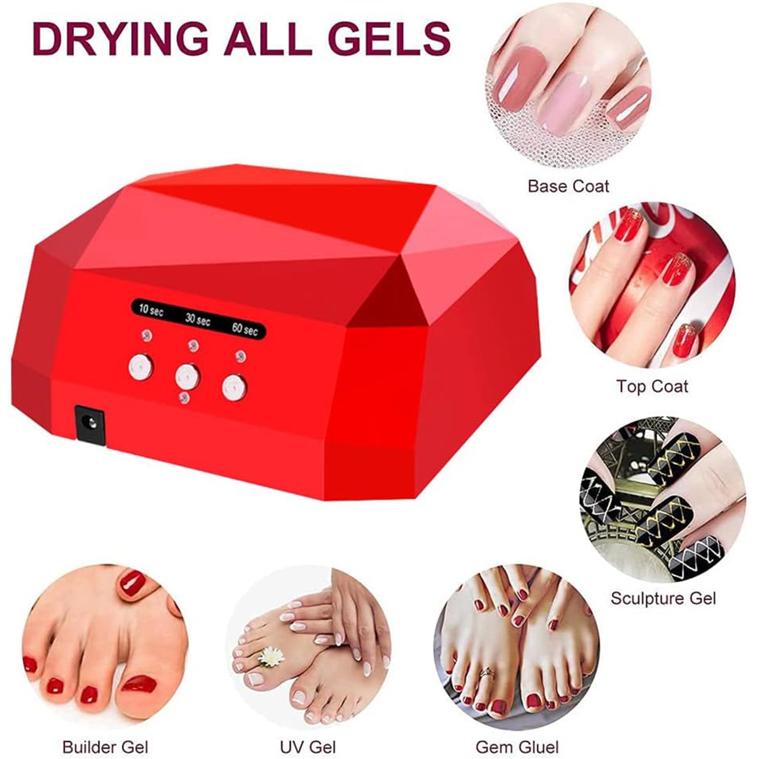 36W LED Nail Dryer Fast Curing Lamp with Motion Sensor (1 Pc) travel sahayak