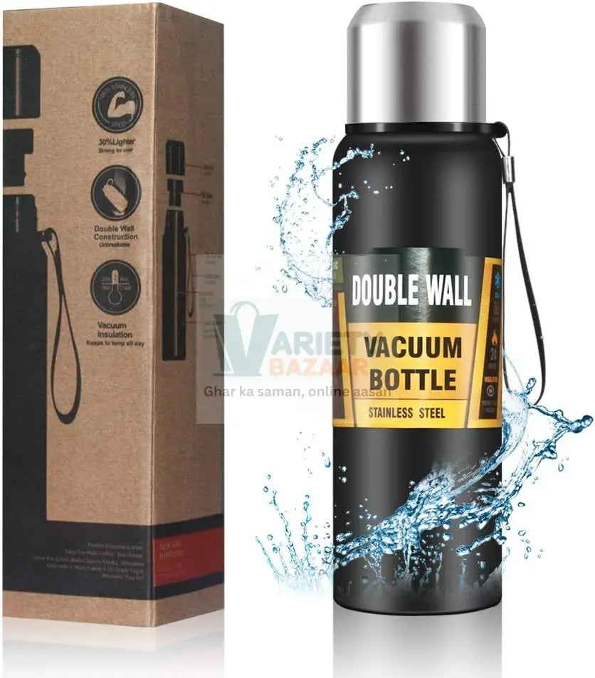 0334 304 Stainless Steel Vacuum Flask Water Bottle, Double Wall, Fridge Water Bottle, Leak Proof, Rust Proof, Hot & Cold Drinks, Gym BPA Free Camping for Sports, Outdoors Travel Home, For office / Gym /School (1500 ML) Travel Sahayak