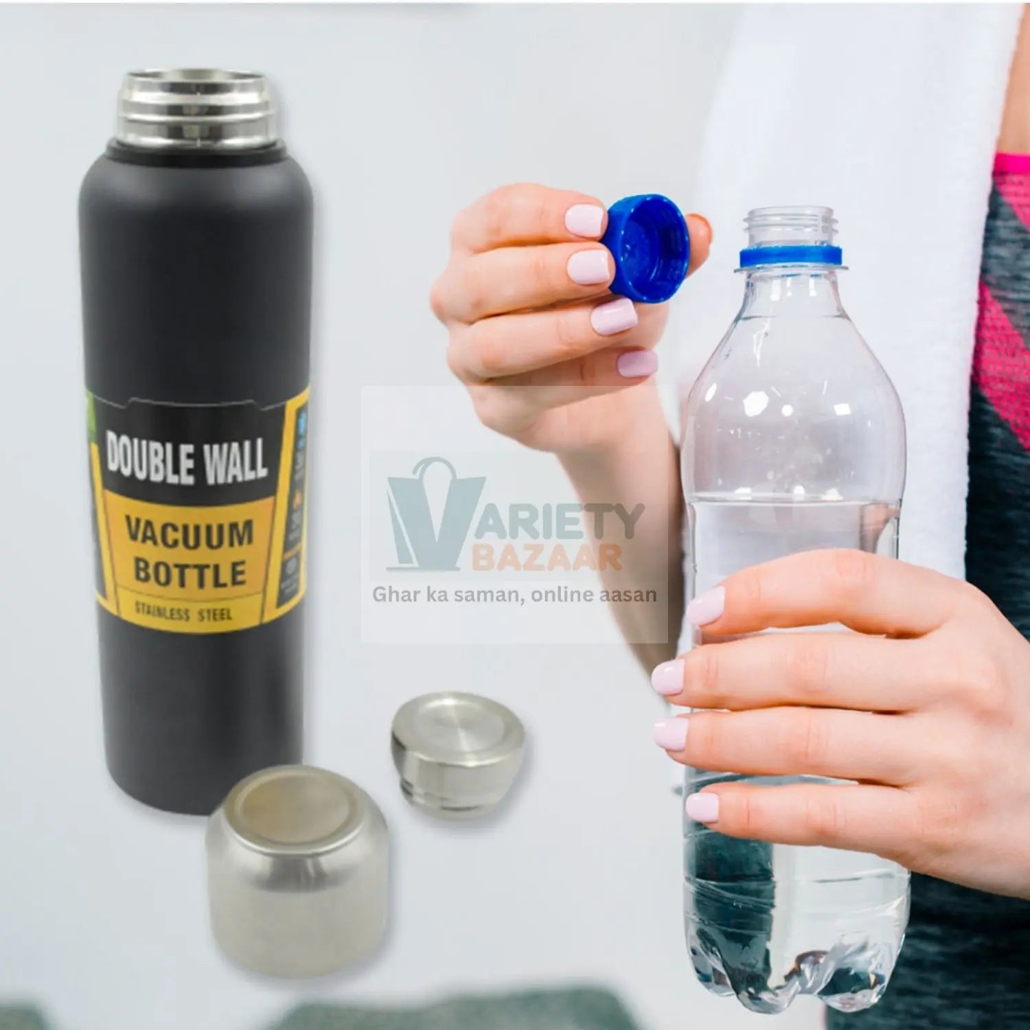0334 304 Stainless Steel Vacuum Flask Water Bottle, Double Wall, Fridge Water Bottle, Leak Proof, Rust Proof, Hot & Cold Drinks, Gym BPA Free Camping for Sports, Outdoors Travel Home, For office / Gym /School (1500 ML) Travel Sahayak