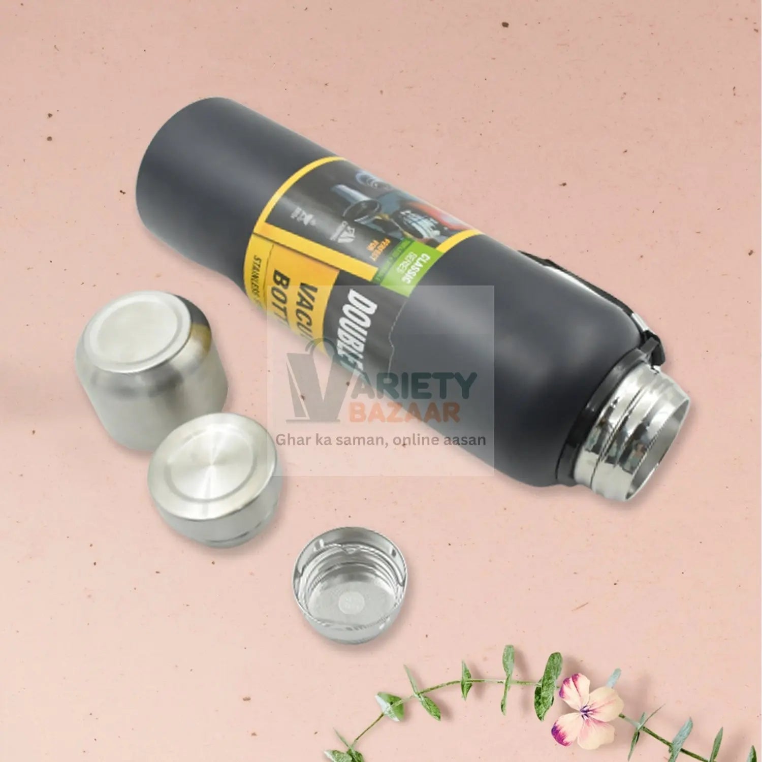 0334 304 Stainless Steel Vacuum Flask Water Bottle, Double Wall, Fridge Water Bottle, Leak Proof, Rust Proof, Hot & Cold Drinks, Gym BPA Free Camping for Sports, Outdoors Travel Home, For office / Gym /School (1500 ML) Travel Sahayak