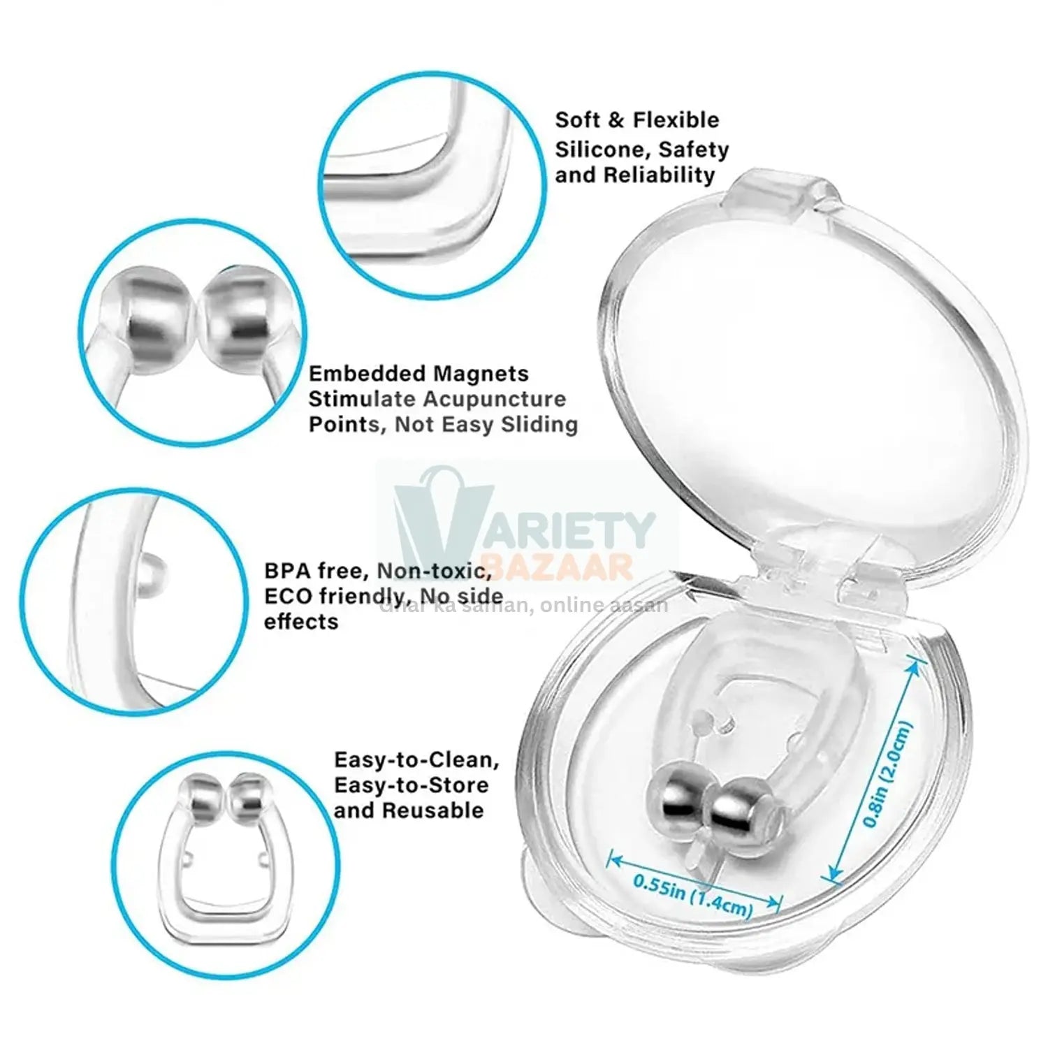 0337 Anti Snore device for men and woman Silicone Magnetic Nose Clip For heavy Snoring sleeper, Snore Stopper, Anti Snoring Device (1 Pc) Travel Sahayak