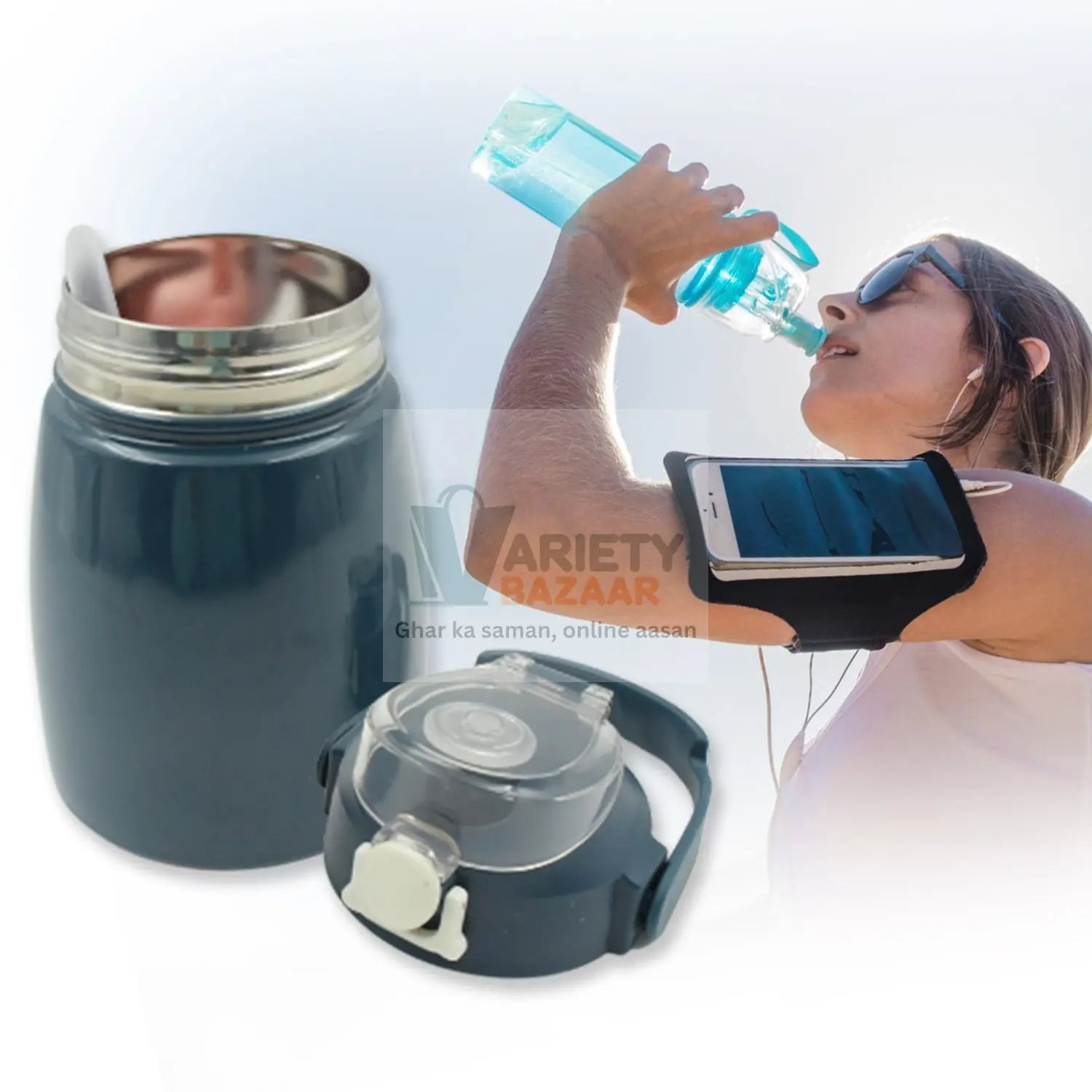 0354 Stainless Steel Insulated Water Bottle, Thermal Cup, 900ml Large-capacity Cute Cartoon Water Cup with Straw and Shoulder Strap,1pc Cute Cartoon stickers Water Jug for School Travel, Sports ( 900 ML) Travel Sahayak