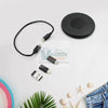0377 Mini Multi-Functional Fast Charging Data Cable Set for Apple, Android, Type C Charging with Retrieve Card Pin, Round Storage Box, Compact and Portable, USB Data Cable Storage Box Travel Cable Set (5in1) Travel Sahayak