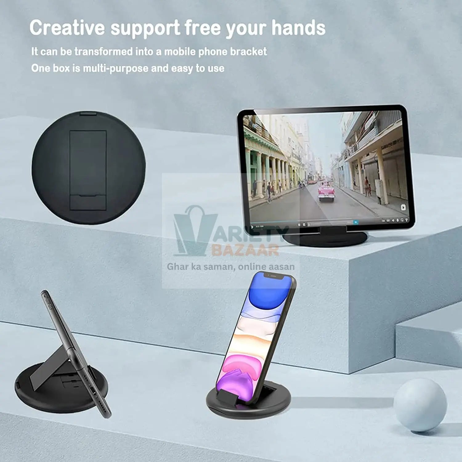 0377 Mini Multi-Functional Fast Charging Data Cable Set for Apple, Android, Type C Charging with Retrieve Card Pin, Round Storage Box, Compact and Portable, USB Data Cable Storage Box Travel Cable Set (5in1) Travel Sahayak