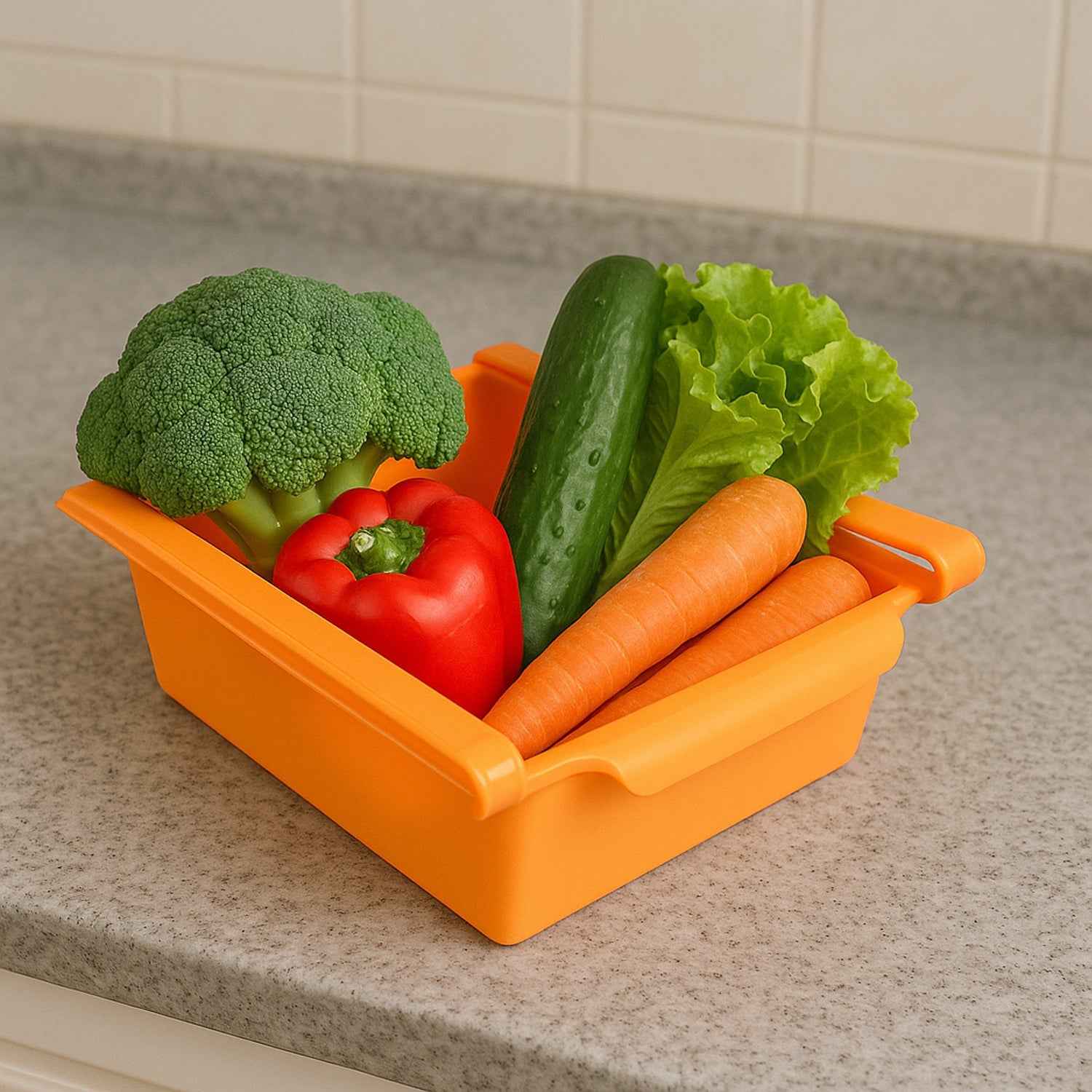Adjustable Sliding Refrigerator Storage Basket (1 Pc)