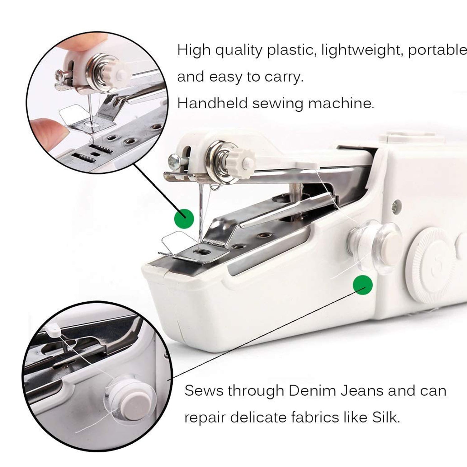 Cordless Handheld Electric Sewing Machine (Battery Not Included / 1 Pc) Variety Bazaar