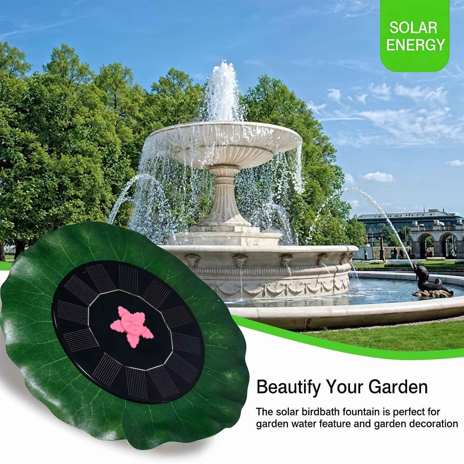 Solar-Powered Floating Fountain Pump for Ponds