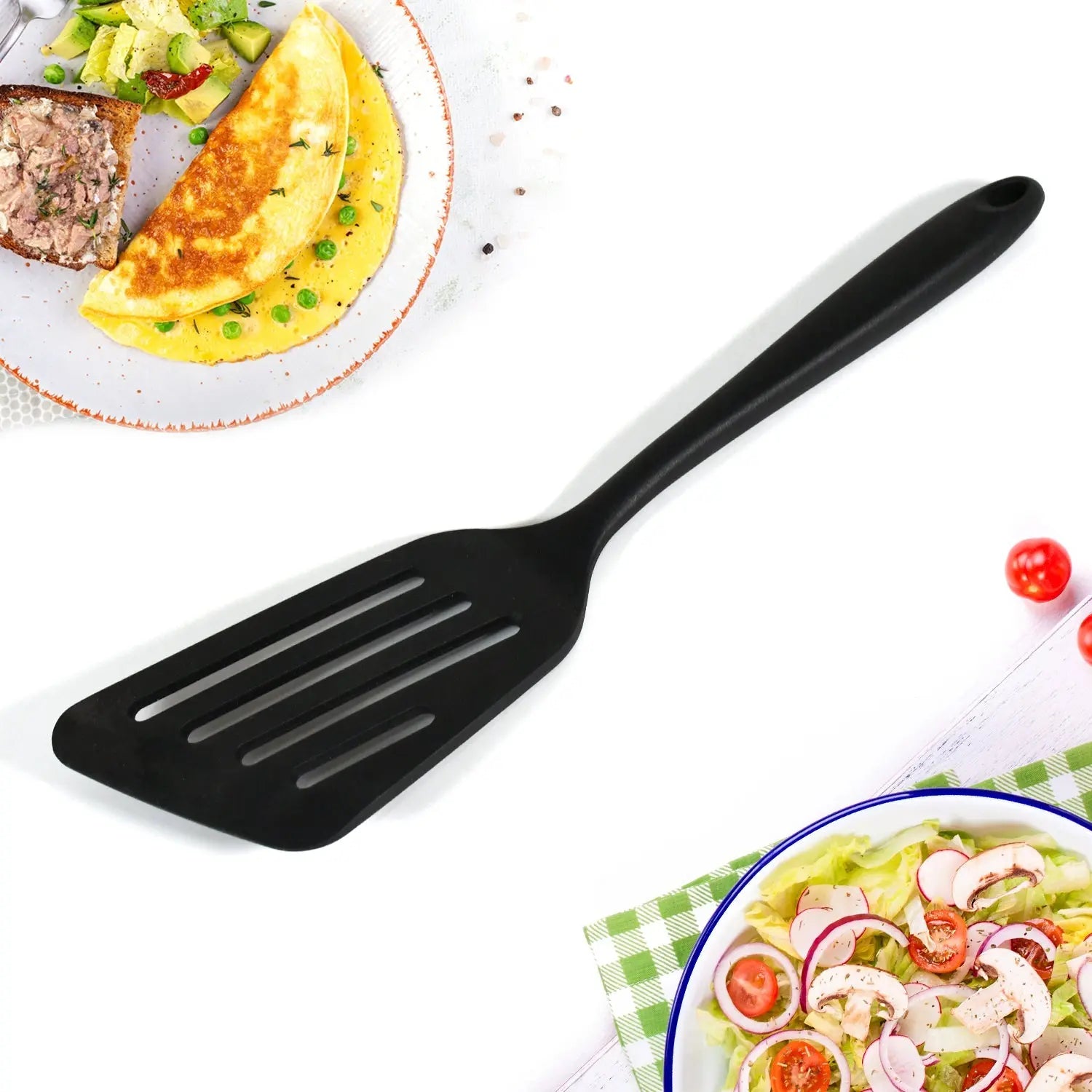 5669 Multipurpose Silicone Spoon, Silicone Basting Spoon Non-Stick Kitchen Utensils Household Gadgets Heat-Resistant Non Stick Spoons Kitchen Cookware Items For Cooking and Baking (1 Pc) - varietybazaar.co.in
