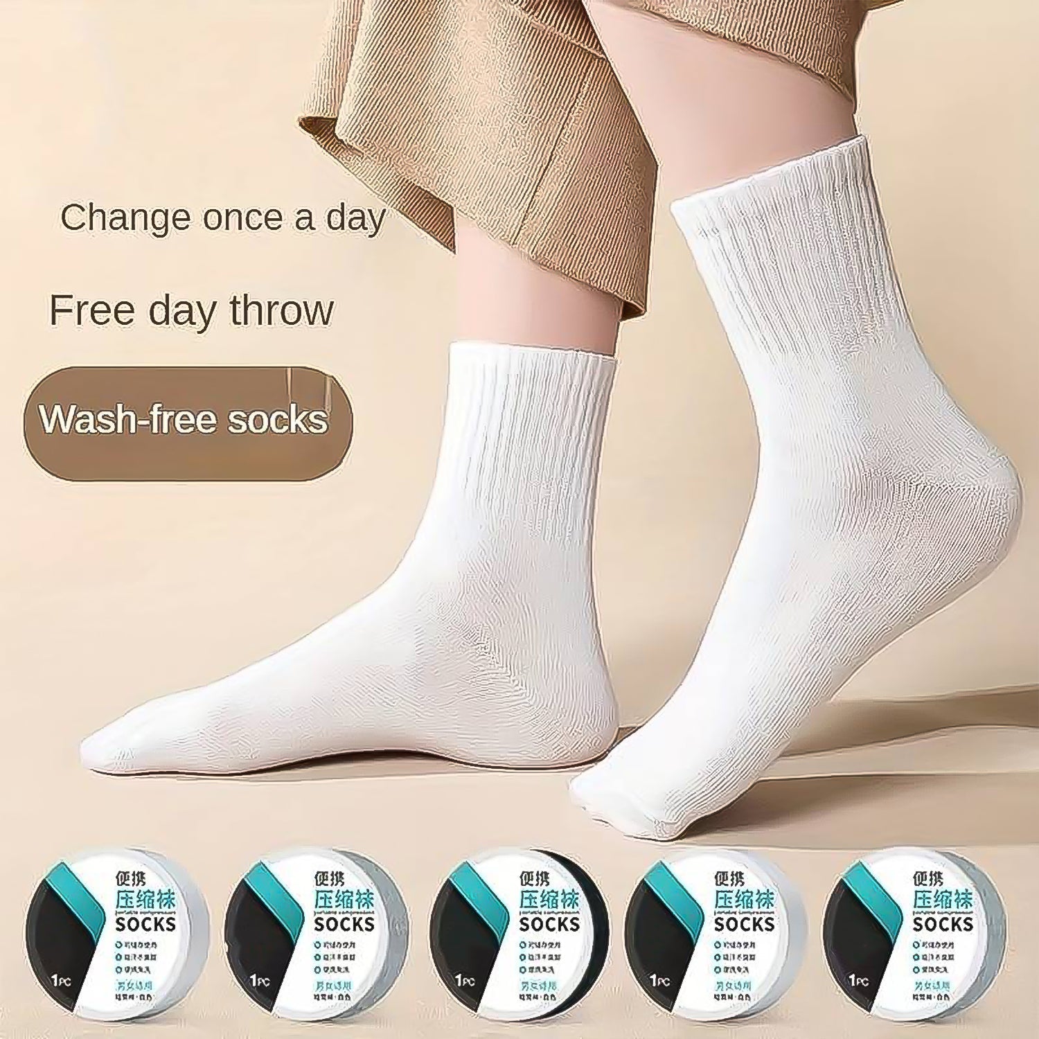 Portable Disposable Socks Outdoor Compression Travel Sock (1 pair) Variety Bazaar