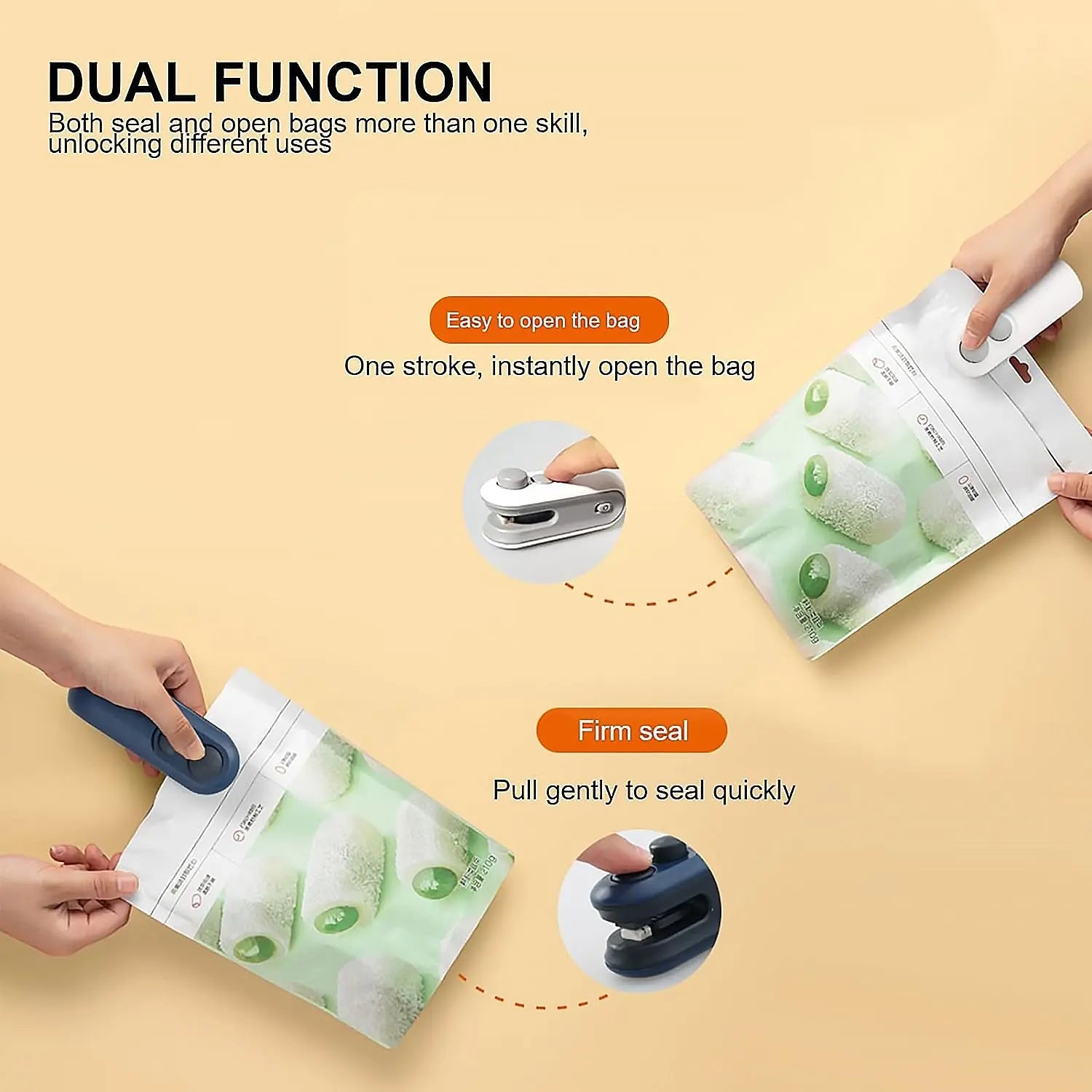 17865 Mini Bag Sealer, 2 in 1 Seal & Cutter Heat Sealers, TYPE-C USB Charging Portable Bag Reseller, Handle Food Sealer, Sealing Machine for Food Storage Plastic Bags Snacks Keep Food Fresh - varietybazaar.co.in