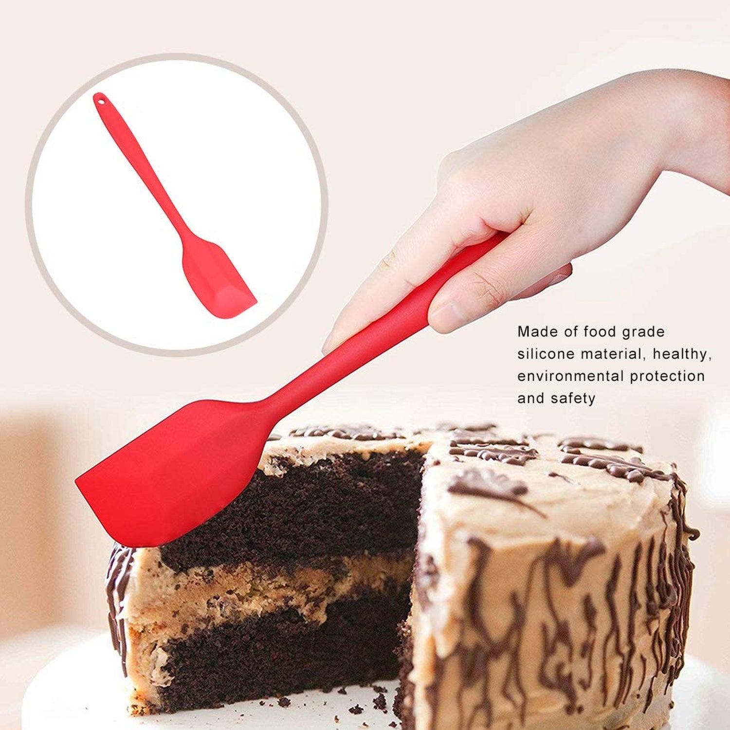 5448 SILICONE SPATULA NON-STICK CREAM SCRAPER PRACTICAL DURABLE HOUSEHOLD CAKE BREAD RUBBER SPATULA FOR COOKING BAKING  (28cm) Travel Sahayak