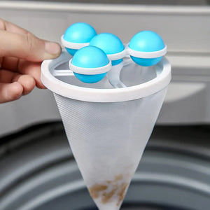12604 Laundry Ball Floating Pet Fur Lint Hair Catcher Household Reusable Washing Machine Floating Lint Mesh Bag Hair Filter Net Pouch Washing Lint Hair Remover Net, Mesh Bag Dryer (1 Pc) - varietybazaar.co.in