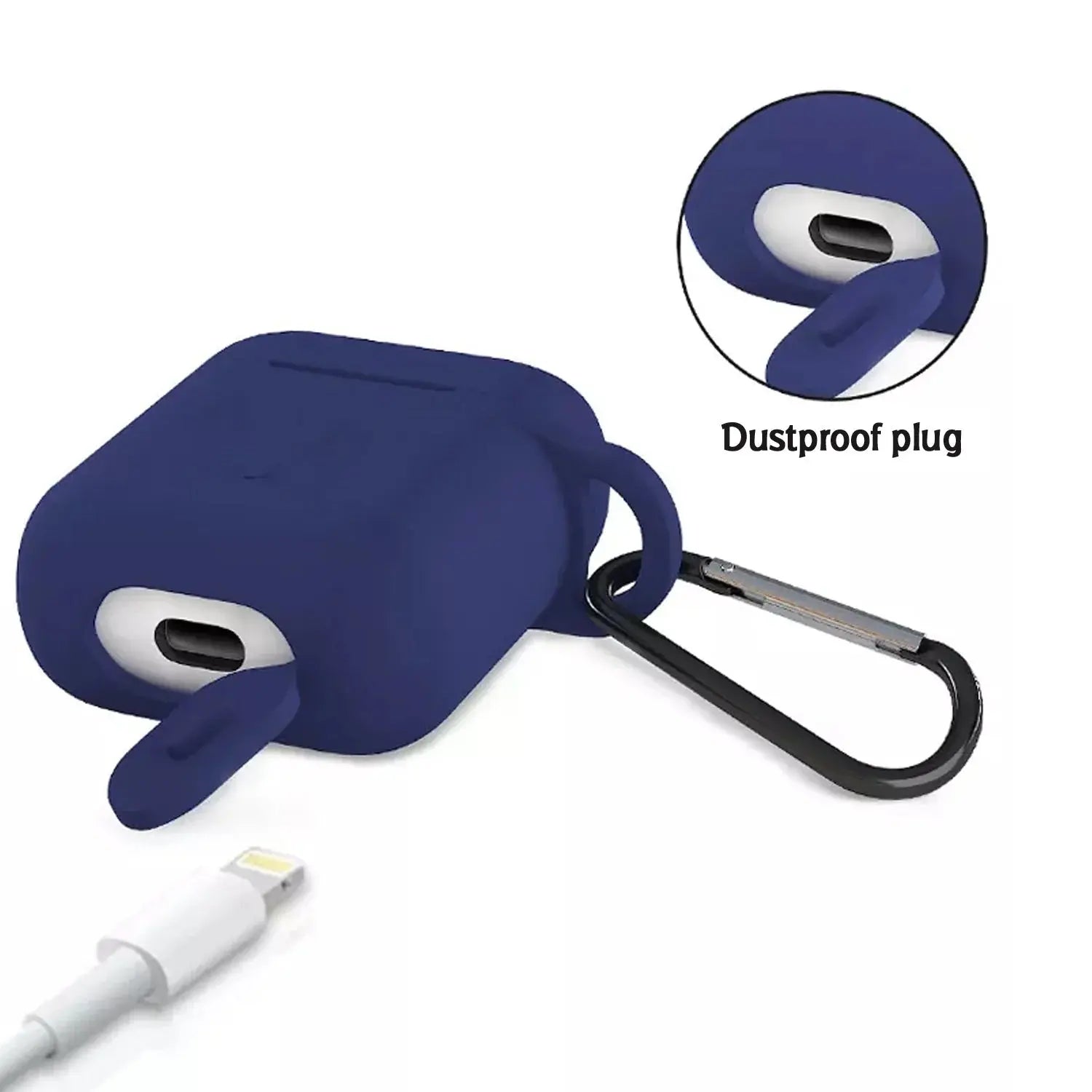 6473 Silicone Shockproof Protection Wireless Headphones Carrying Box Cover with Metal Keychain - varietybazaar.co.in