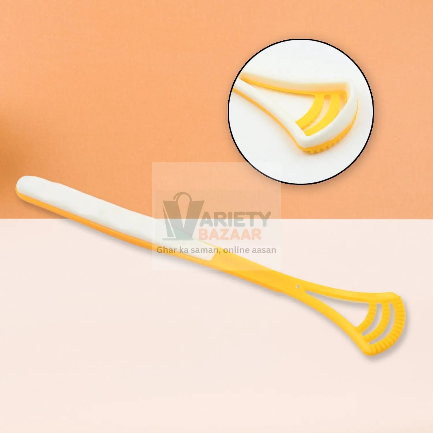 12576 Tongue Scraper and Tongue Brush Great for Oral Care, Help Fights Bad Breath and Freshen The Breath, Tongue Cleaner for Adults and Kids, Easy to Use, Comfortable Safe and Anti-Slip Simple and Stylish Odor Removal (1 Pc) Travel Sahayak