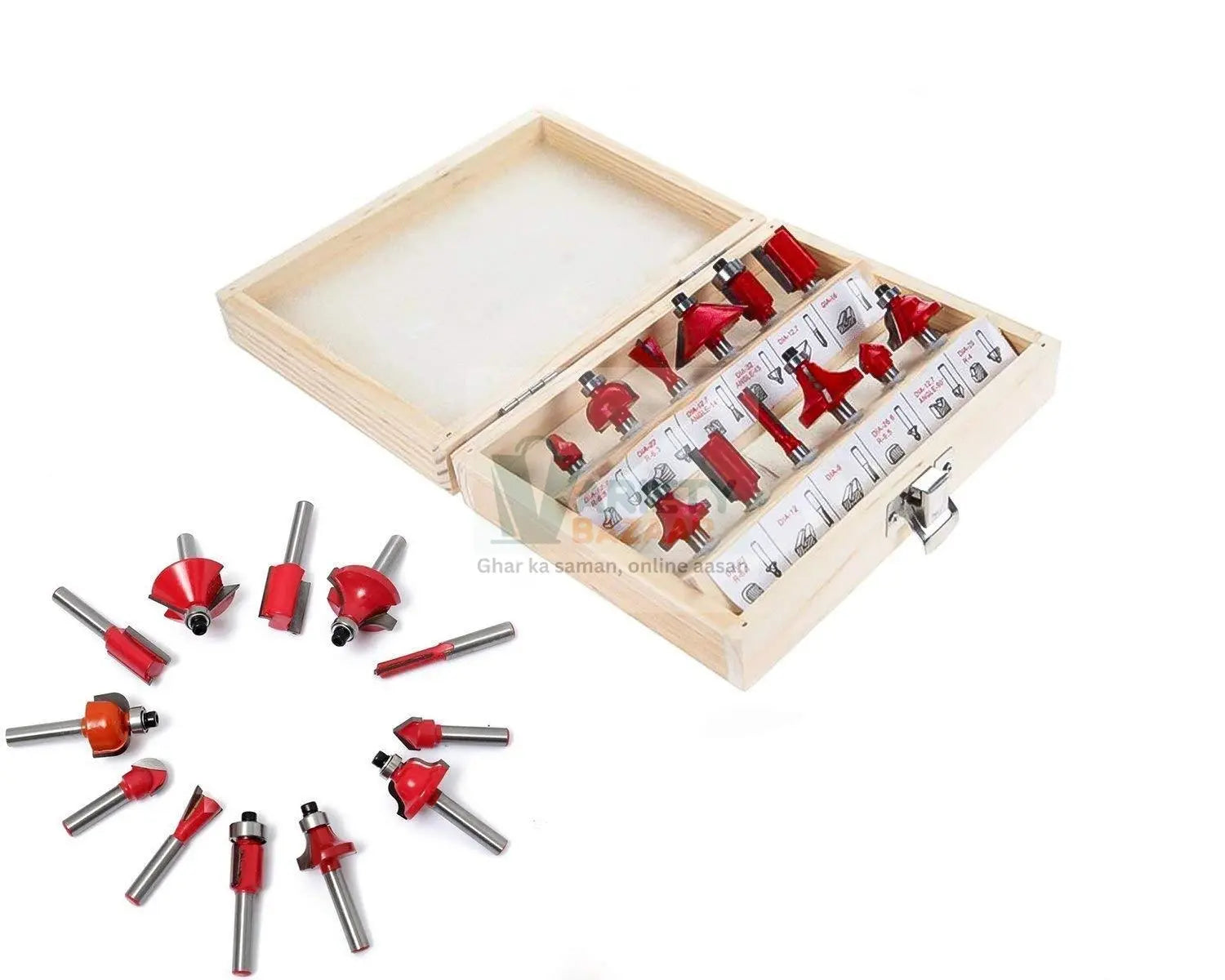 0406 12 / 15pcs Milling Cutter Router Bit Set Travel Sahayak