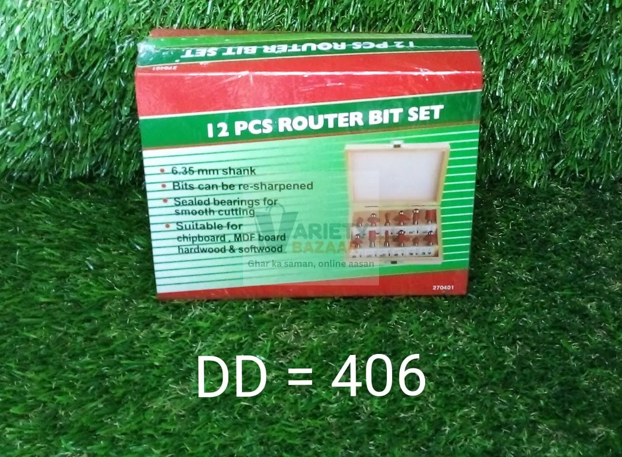 0406 12 / 15pcs Milling Cutter Router Bit Set Travel Sahayak