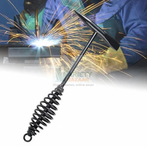 0482 Welding Slag Removal Tool Chipping Hammer with Coil Spring Handle, Mufti Functional for Cleaning Removing Slag Industrial Weld Slag Spatter Removal Tool Welding Hammer, for Machinery Electrician (1 Pc ) Travel Sahayak