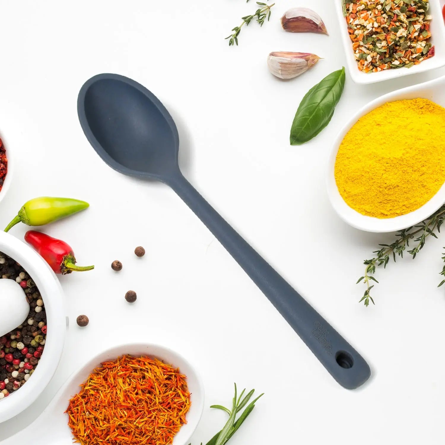 Multipurpose Silicone Spoon, Silicone Basting Spoon Non-Stick Kitchen Utensils Household Gadgets Heat-Resistant Non Stick Spoons Kitchen Cookware Items For Cooking and Baking (6 Pcs Set) - varietybazaar.co.in