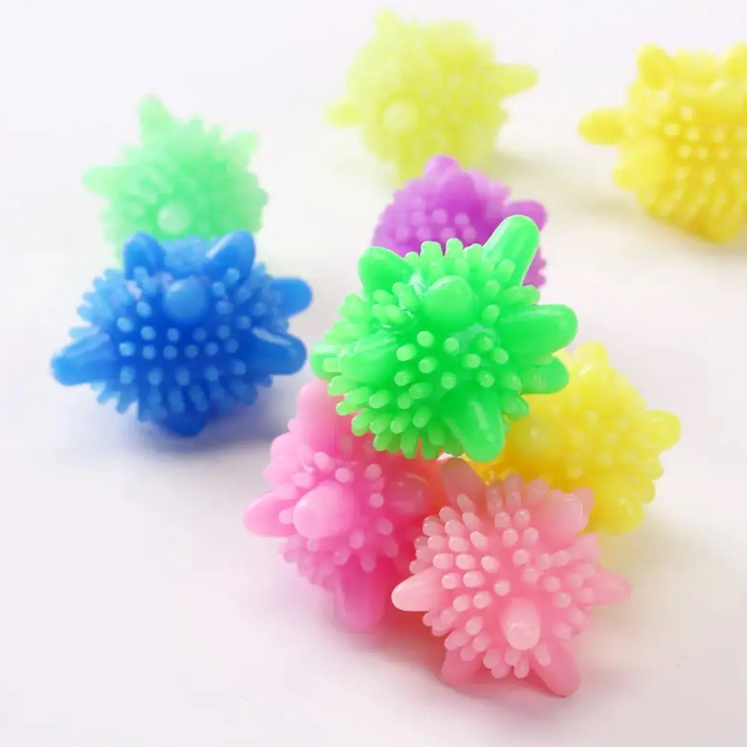 8737 Soft Star Washing Machine, Laundry Dryer Balls Laundry Ball for Household Cleaning Washing Machine Clothes Softener (10 Pcs / Multi Color) - varietybazaar.co.in