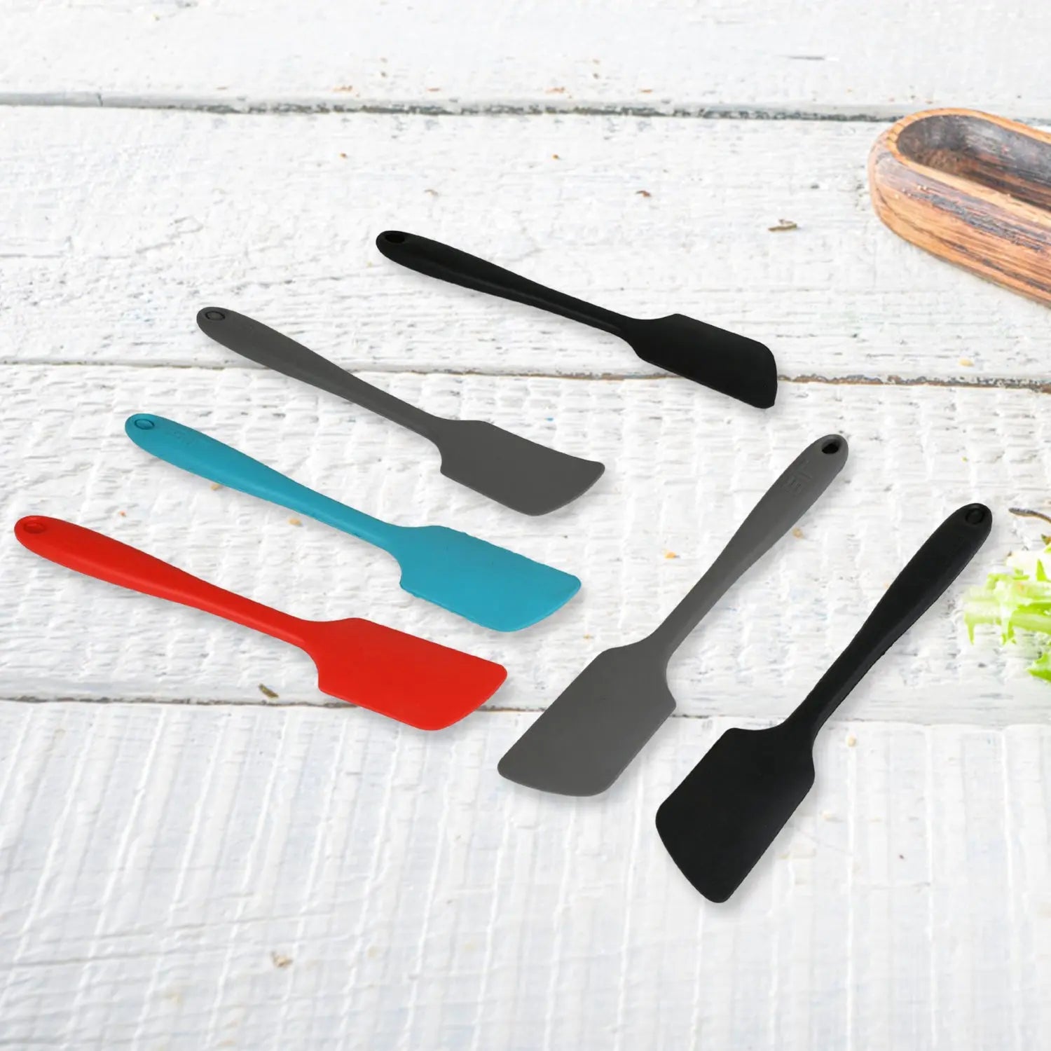 Multipurpose Silicone Spoon, Silicone Basting Spoon Non-Stick Kitchen Utensils Household Gadgets Heat-Resistant Non Stick Spoons Kitchen Cookware Items For Cooking and Baking (6 Pcs Set) - varietybazaar.co.in