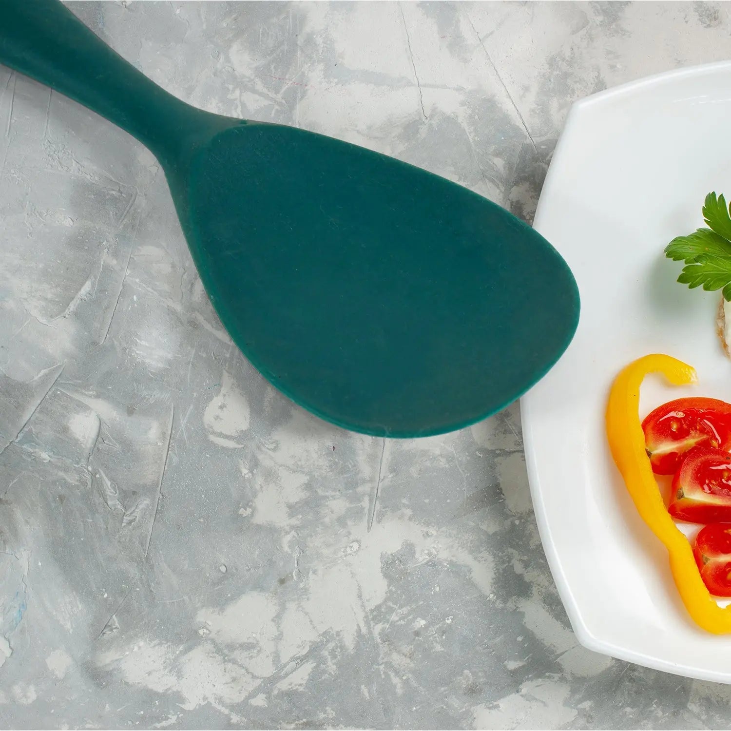 5620 Silicone Rice Paddle Spoon Non Stick Rice Spoon Heat-Resistant Kitchen Rice Spoon with Hanging Hole Perfect for Rice Mashed Potato (6 pcs set / 22 cm) - varietybazaar.co.in