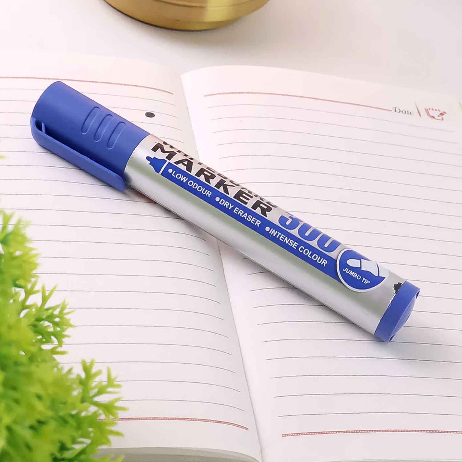 Premium Permanent Blue Marker Pen Set (6 Pcs Set)