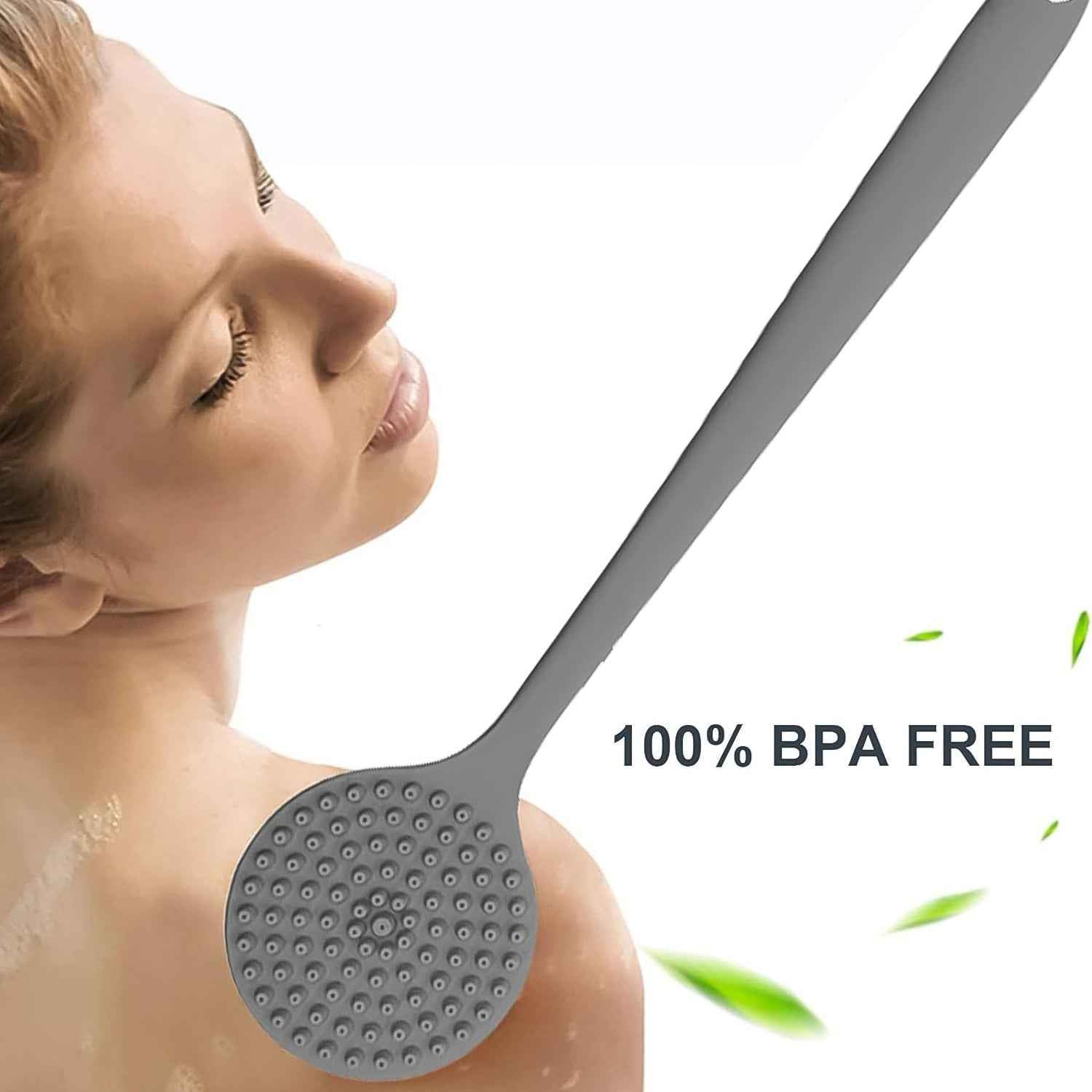 Silicone Back Scrubber Brush with Long Handle (1 Pc)