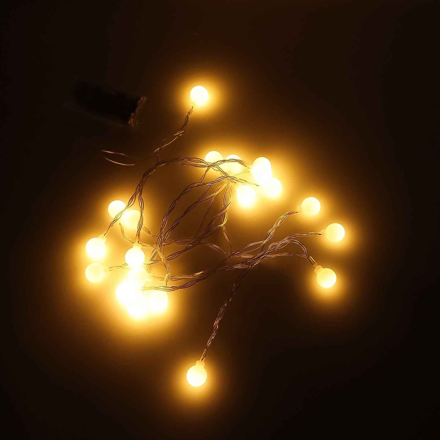 Battery Operated Warm White Globe Ball String Light