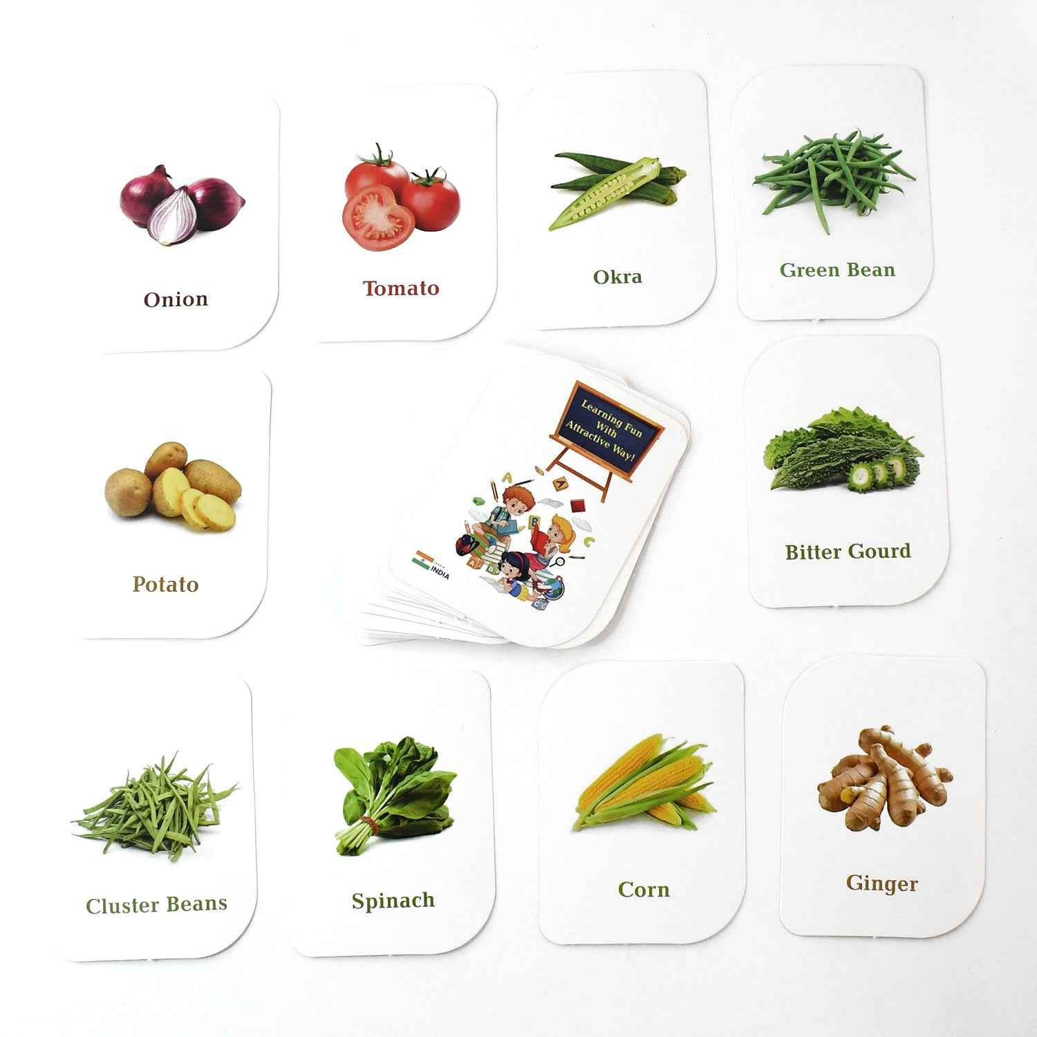 Kidkraft 32-Piece Educational Vegetable Flash Cards Set