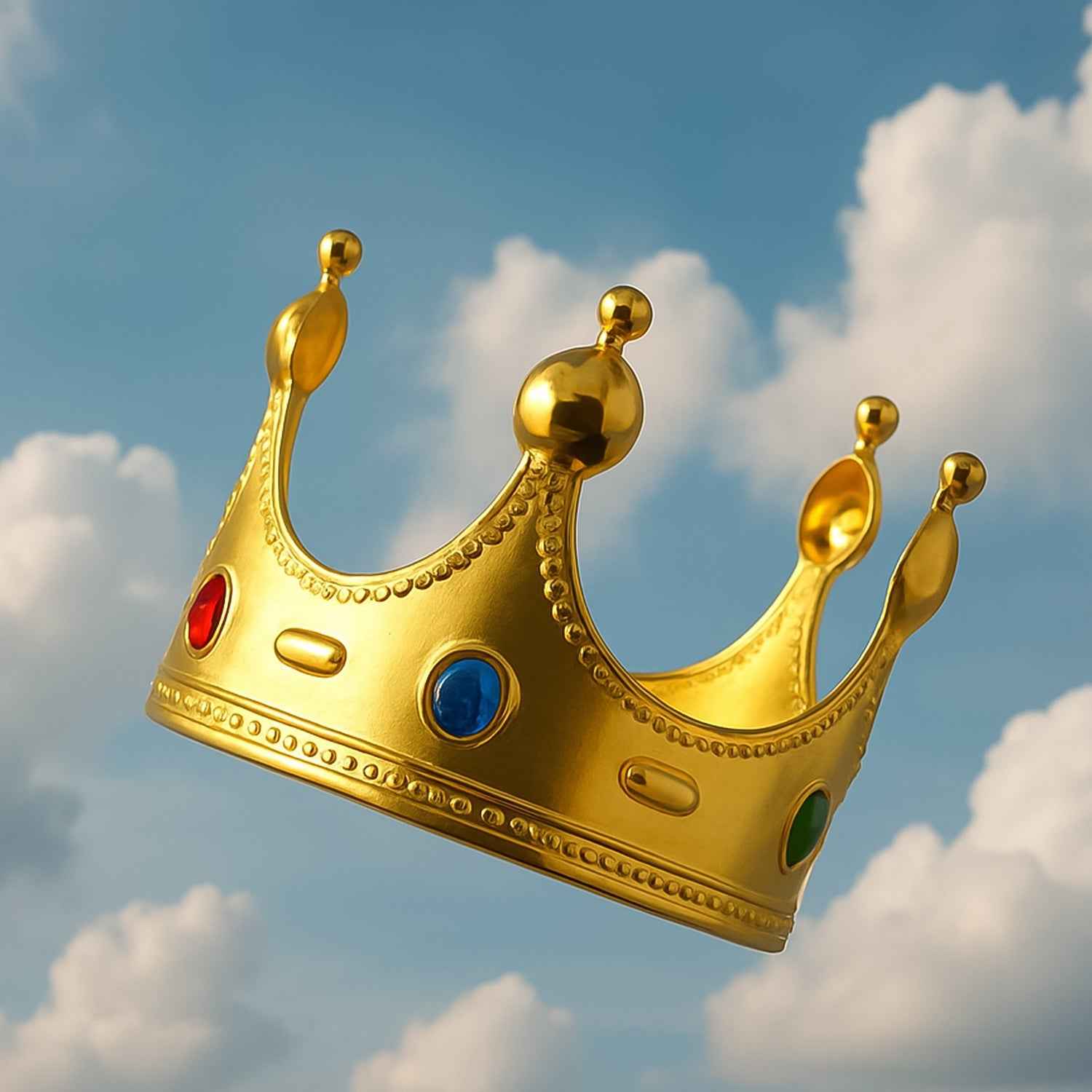 Royal Crown with Colored Gems (1 Pc / Golden & Silver)