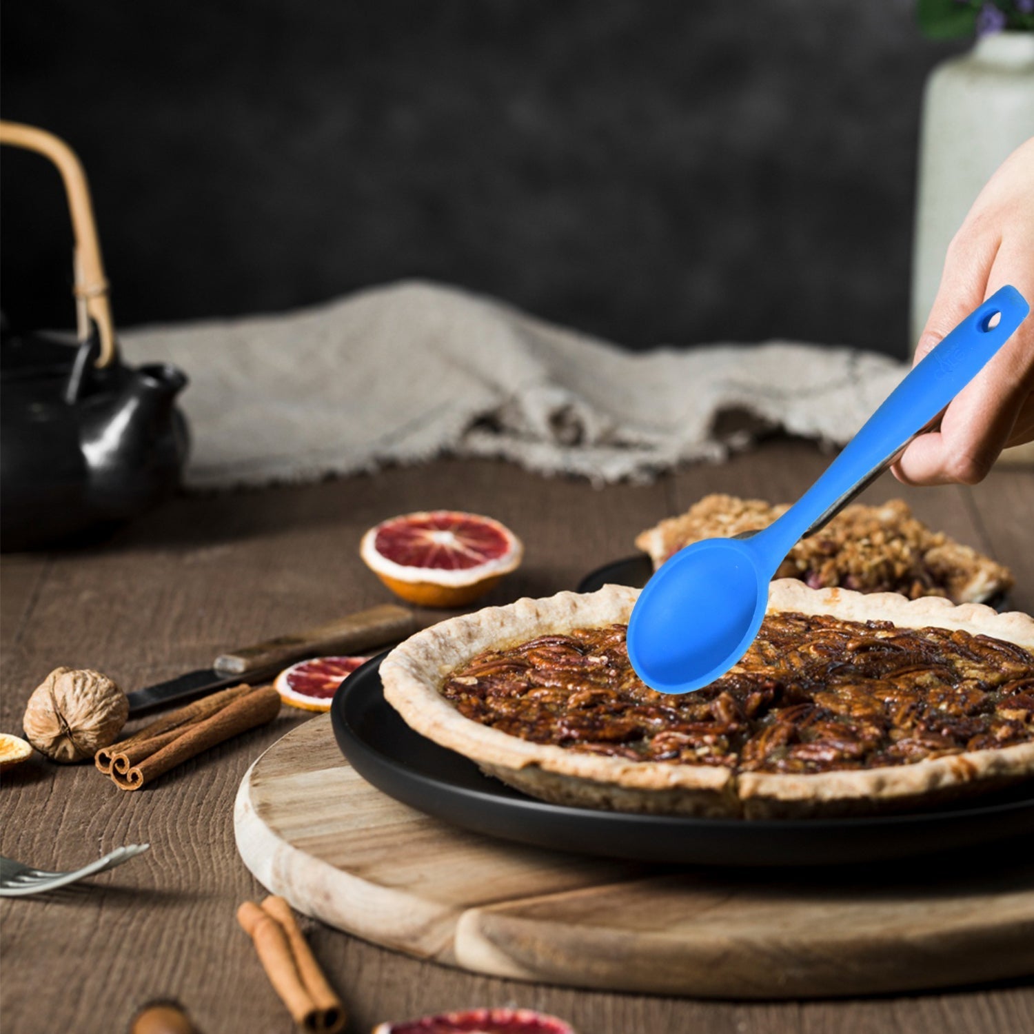 Multipurpose Silicone Spoon, Silicone Basting Spoon Non-Stick Kitchen Utensils Household Gadgets Heat-Resistant Non Stick Spoons Kitchen Cookware Items For Cooking and Baking (6 Pcs Set) travel sahayak