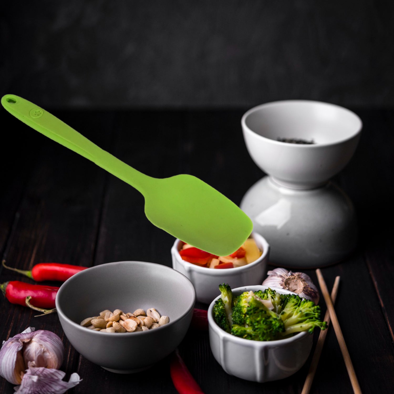 Multipurpose Silicone Spoon, Silicone Basting Spoon Non-Stick Kitchen Utensils Household Gadgets Heat-Resistant Non Stick Spoons Kitchen Cookware Items For Cooking and Baking (6 Pcs Set) travel sahayak