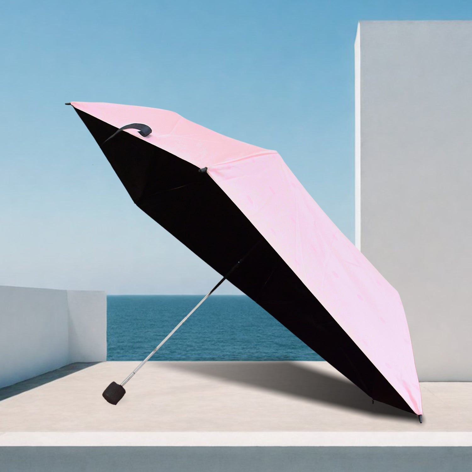 3-Fold Sun & Rain Protective Solid Foldable Umbrella, (1 Pc) travel sahayak