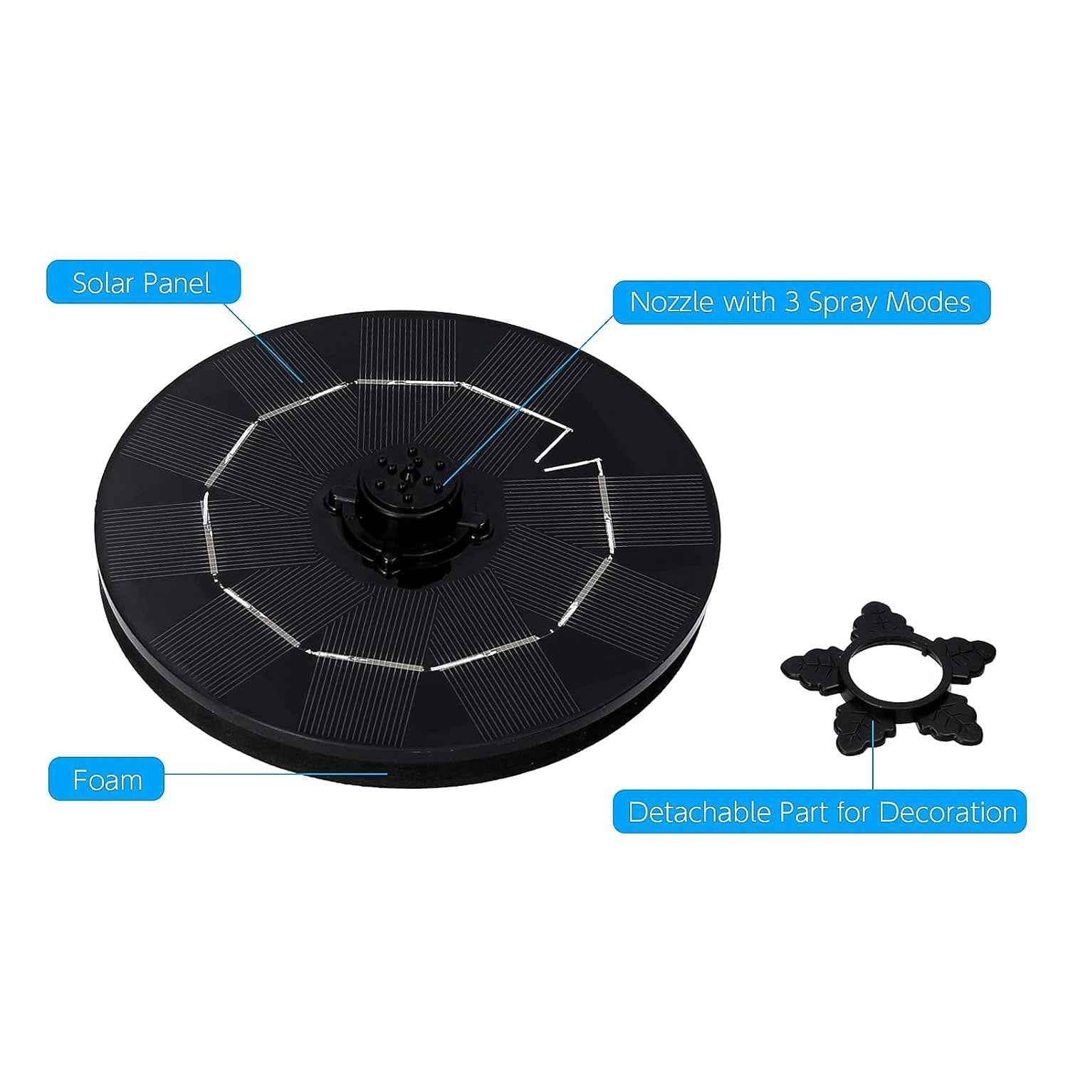 Solar-Powered Floating Water Fountain Pump Kit
