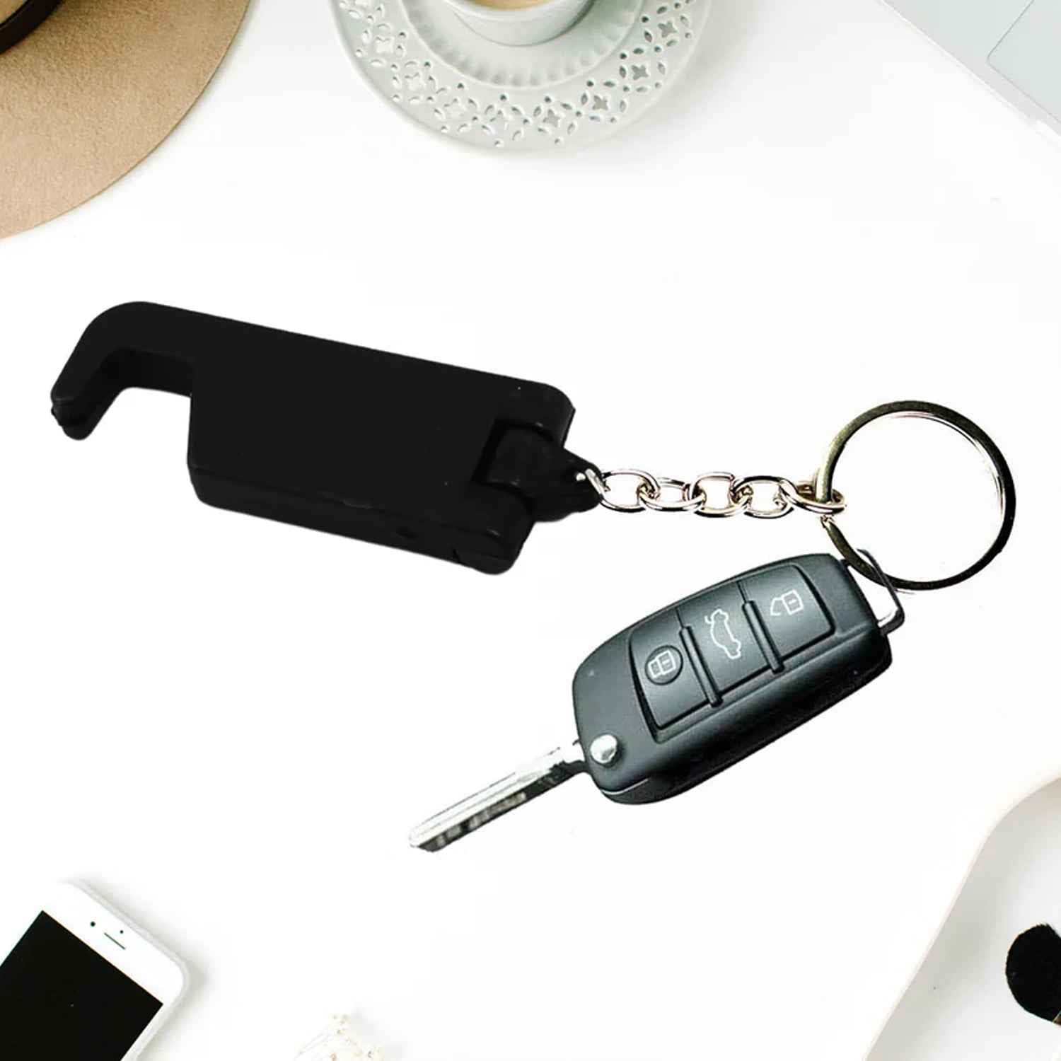 2 in 1 Plastic Keychain with Mobile Stand / Phone Holder (5 Pcs Set / Multicolor)